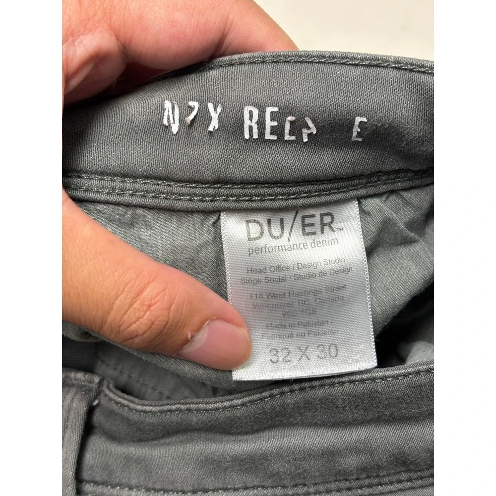 DU/ER Performance Denim N2X Relaxed Fit Gray Pants Mens 32x30 N2X11